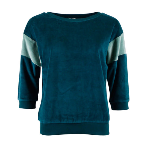 Chills and Fever sweater ona velvet deep teal CAW24WT063VX03