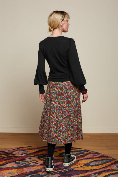 Gonna King Louie Modello Aurelio 08974 - Multicolore Fiori A-Line