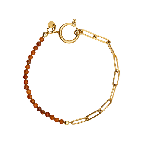 Madam the Label Armband chain big oranje granaat goud