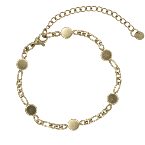 Madam the Label armband figaro coins goud