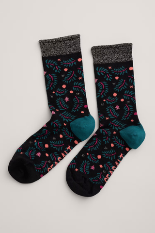 Seasalt Cornwall snowy scenes socks star gazing onyx b-ac18444-32823