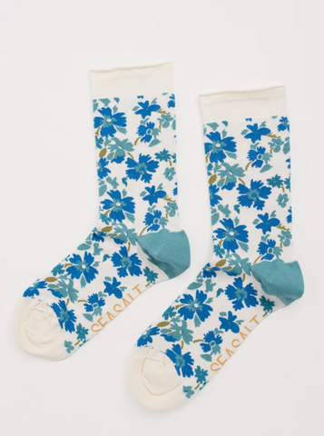 Seasalt Cornwall women's arty socks painted meadow diver