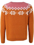 Oranje gebreide trui | anefae Hytte sweater occer/chalk/old rose