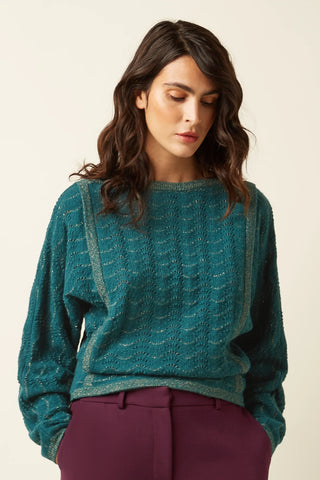 King Louie Azzurra Knit Top Gisell Spruced Green