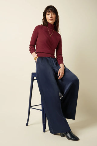 King Louie Marnie Pants Star Satin Evening Blue