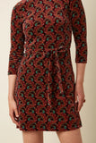King Louie Dita Dress Winkle Porto red