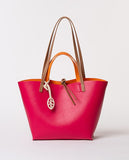 Surkana reversible shopper with inner pouch fuchsia 25BASE811-32