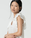 Surkana top with ruffles white 525LIBU123-01
