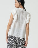 Surkana top with ruffles white 525LIBU123-01