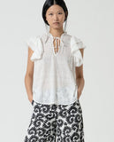 Surkana top with ruffles white 525LIBU123-01