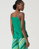 Surkana thin strap top V-neck billard green