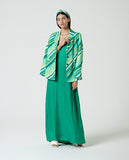 Surkana thin strap dress with V-neck billard green