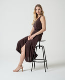 Surkana V-neck top brown 525LIXX015-70