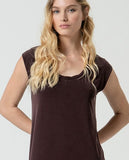 Surkana sleeveless straight dress brown