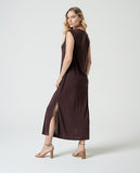 Surkana sleeveless straight dress brown