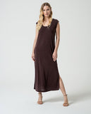Surkana sleeveless straight dress brown