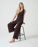 Surkana strap jumpsuit with buttons brown