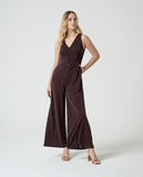 Surkana strap jumpsuit with buttons brown