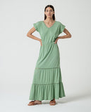 Surkana T-shirt with V-neck green