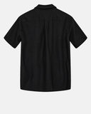Anerkjendt akleo s/s cot/linen shirt caviar 901526-0000