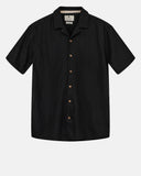Anerkjendt akleo s/s cot/linen shirt caviar 901526-0000