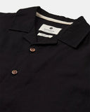 Anerkjendt akleo s/s cot/linen shirt caviar 901934-0000
