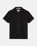 Anerkjendt akleo s/s cot/linen shirt caviar 901934-0000