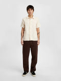 Anerkjendt akleon check pattern s/s shirt tofu 901913-9503