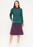 Circus sweater forest green/purple CK186 