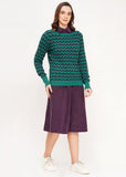 Circus sweater forest green/purple CK186 