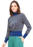 Circus sweater eye pattern navy CK28 