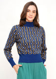 Circus sweater eye pattern navy CK28 