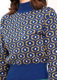 Circus sweater eye pattern navy CK28 