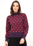 Circus sweater eye pattern purple CK28 