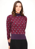 Circus sweater eye pattern purple CK28 