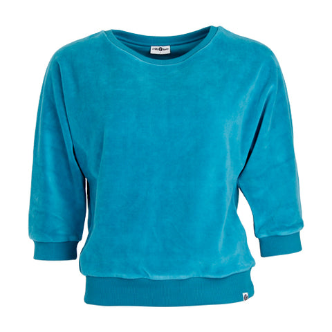 Chills and Fever sweater sybille velvet turquoise CAW23WT041VX04