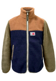 Danefae Danask fleece zip up khaki/navy/tobacco