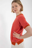 Danefae danesilver pearl knit sweater tee light rust/bright pink 620630