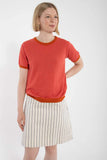 Danefae danesilver pearl knit sweater tee light rust/bright pink 620630