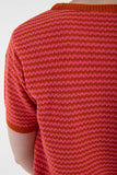Danefae danesilver pearl knit sweater tee light rust/bright pink 620630