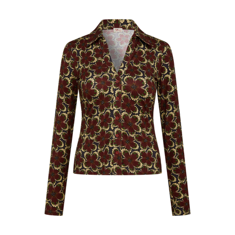 Heart Nottingham blouse maroon FB008-TPB1 B05