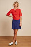 King Louie Ivy top wide sleeve club fiery red 08741-656