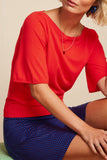 King Louie Ivy top wide sleeve club fiery red 08741-656