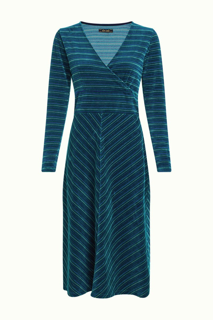 king louie midi dress adonis King Louie Lot Midi Dress Moda Stripe Lapis Blue 08487-305 – Hippe-Dingen