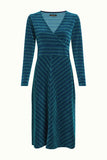 King Louie Lot Midi Dress Moda Stripe Lapis Blue 08487-305