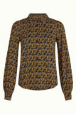 King Louie Maisie Blouse Mirth Jersey Rhodonite Blue 10180-491