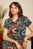 King Louie Olive dress torini evening blue 08933-445
