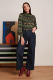 King Louie phoebe top diva jacquard olive green