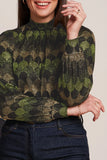 King Louie phoebe top diva jacquard olive green