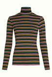 King Louie Rollneck Top Frostine Stripe Woodbine Green 10120-261